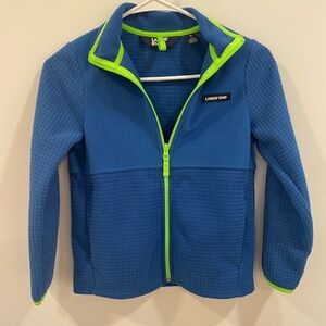 Lands' End Blue Fleece Jacket with Green Trim